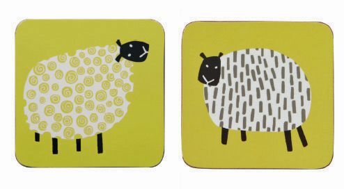 Ulster Weaver's Dotty Sheep Cork Coasters Set Of 4