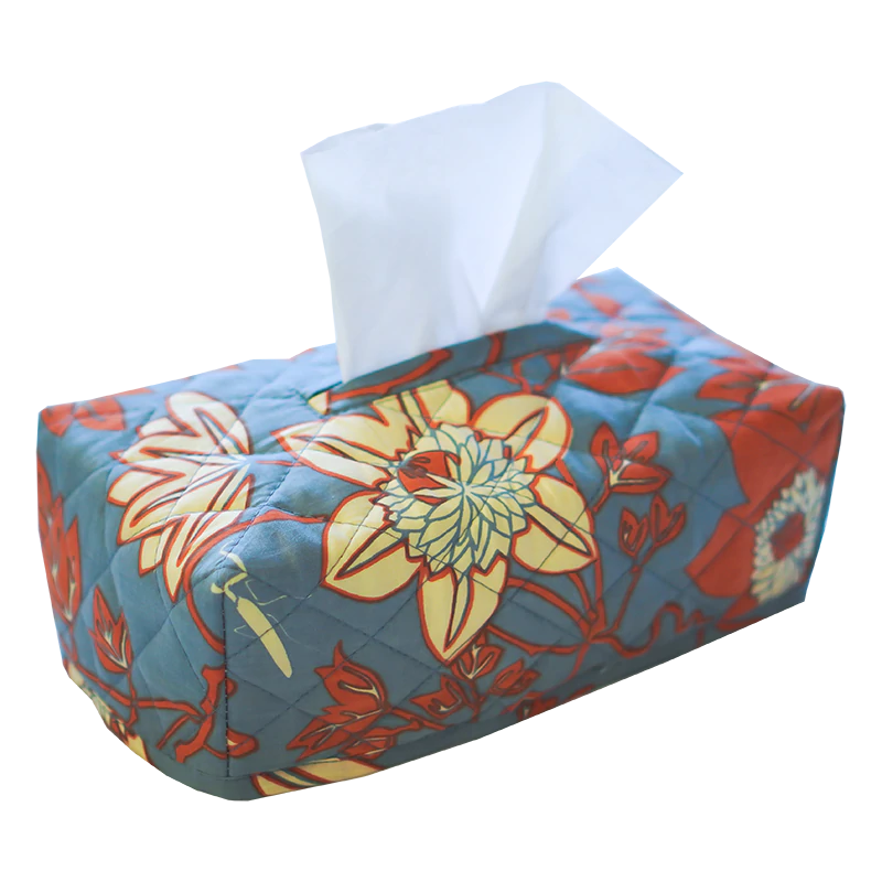 Balizen Tissue Box Cover Passion Flower Blue Spice