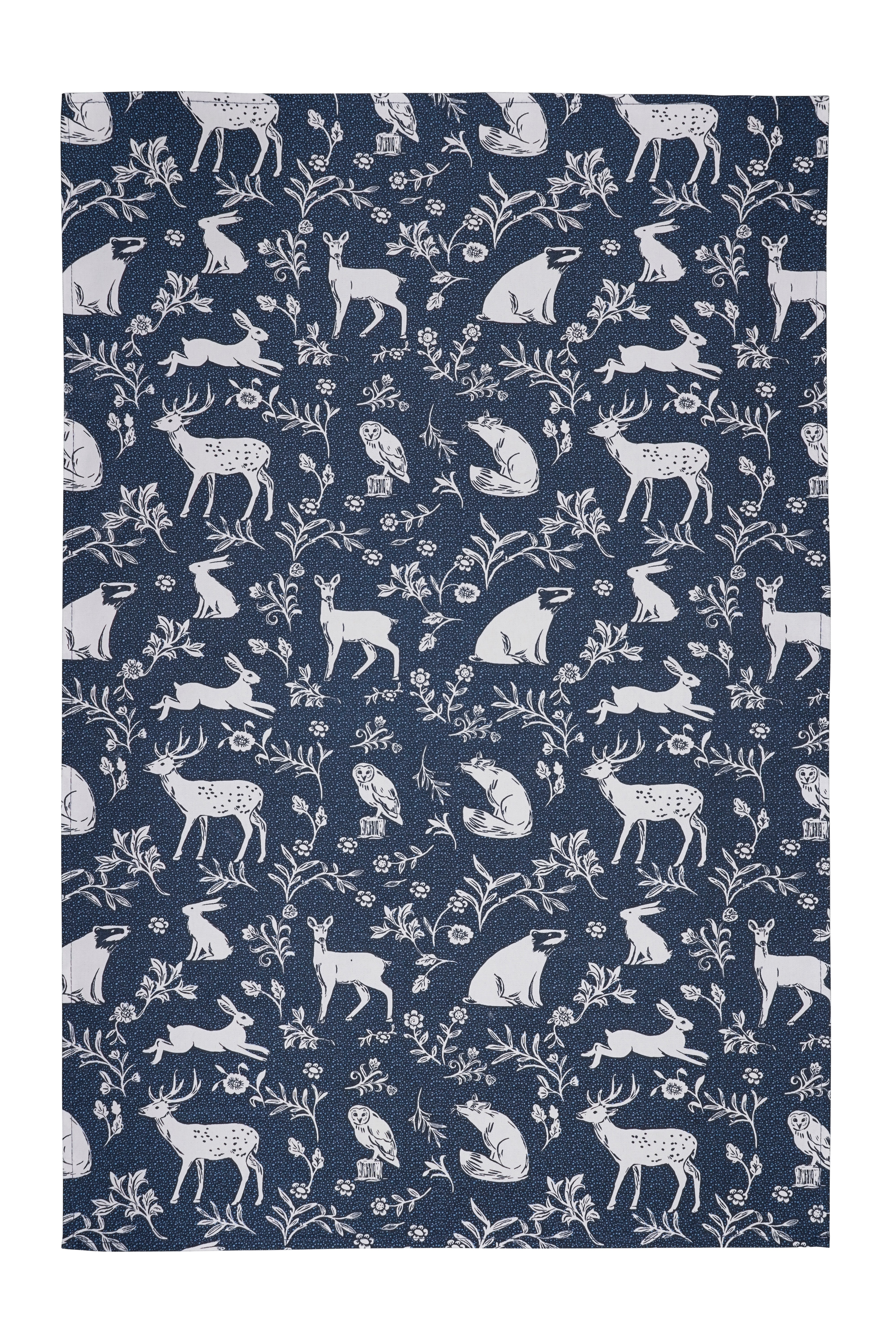 Ulster Weavers Forest Friends Navy Cotton Tea Towel Twin Pack