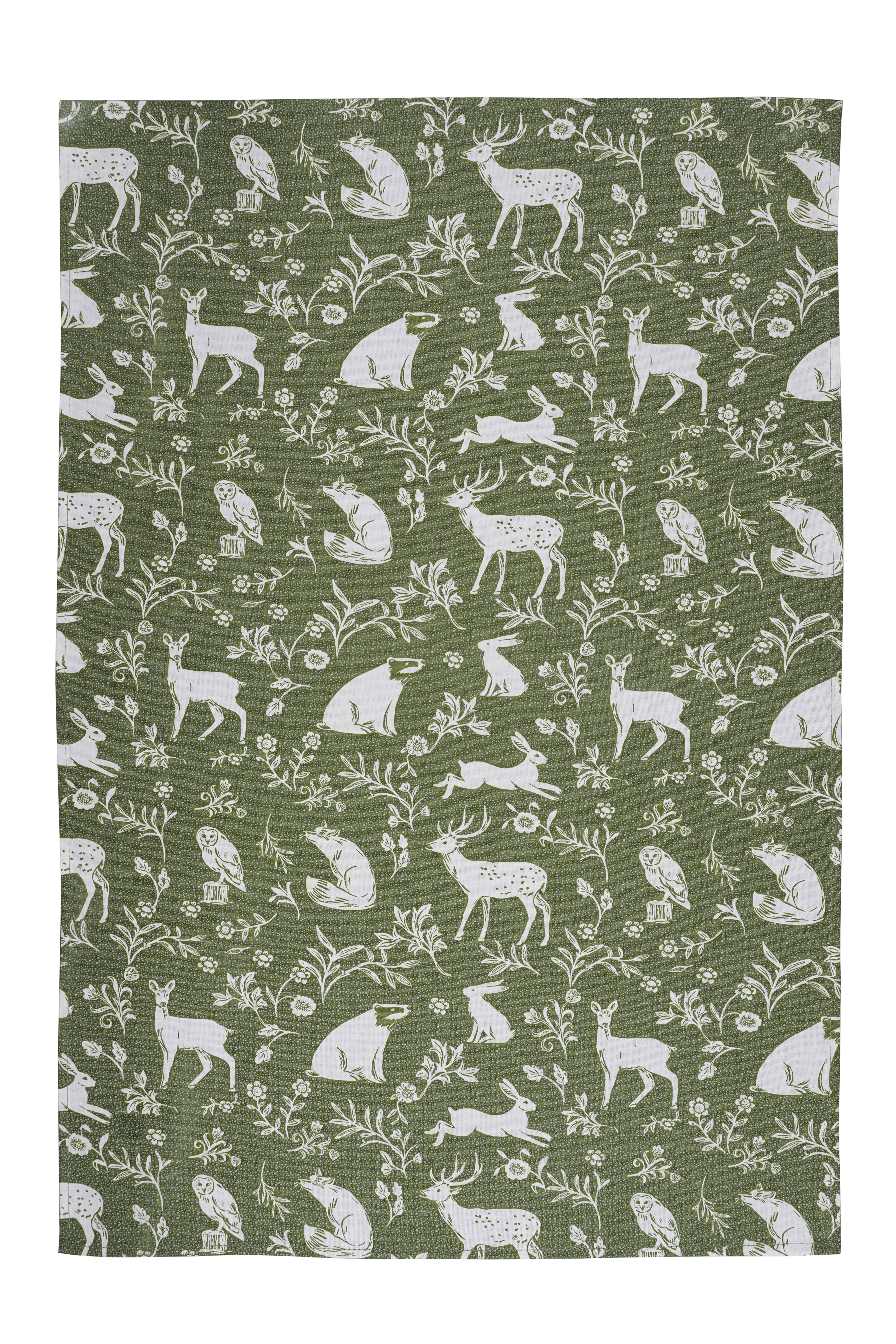Ulster Weaver's Forest Friends Sage Cotton Tea Towel Twin Pack