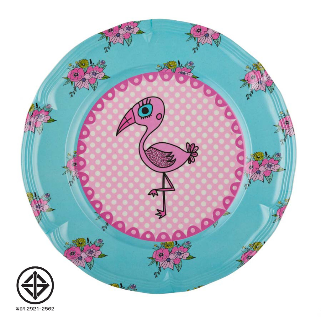 SuperSOSO Pink Flamingo Round Plate
