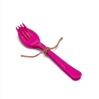 SuperSOSO Pink Fork & Spoon (M)