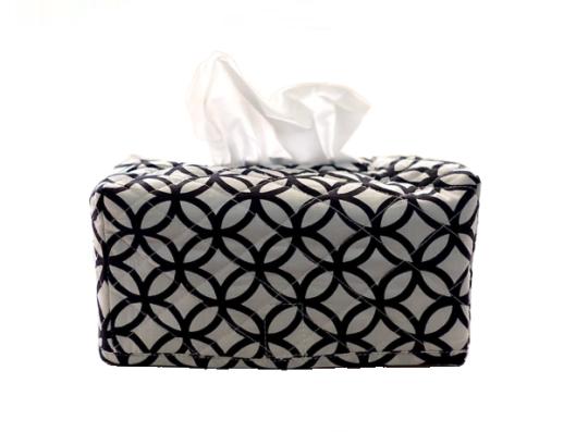 Balizen Rings Black & White Tissue Box Cover