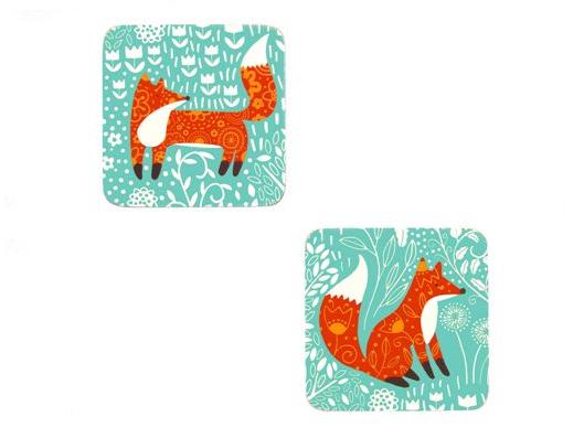 Ulster Weaver's Foraging Fox Cork Coasters Set Of 4